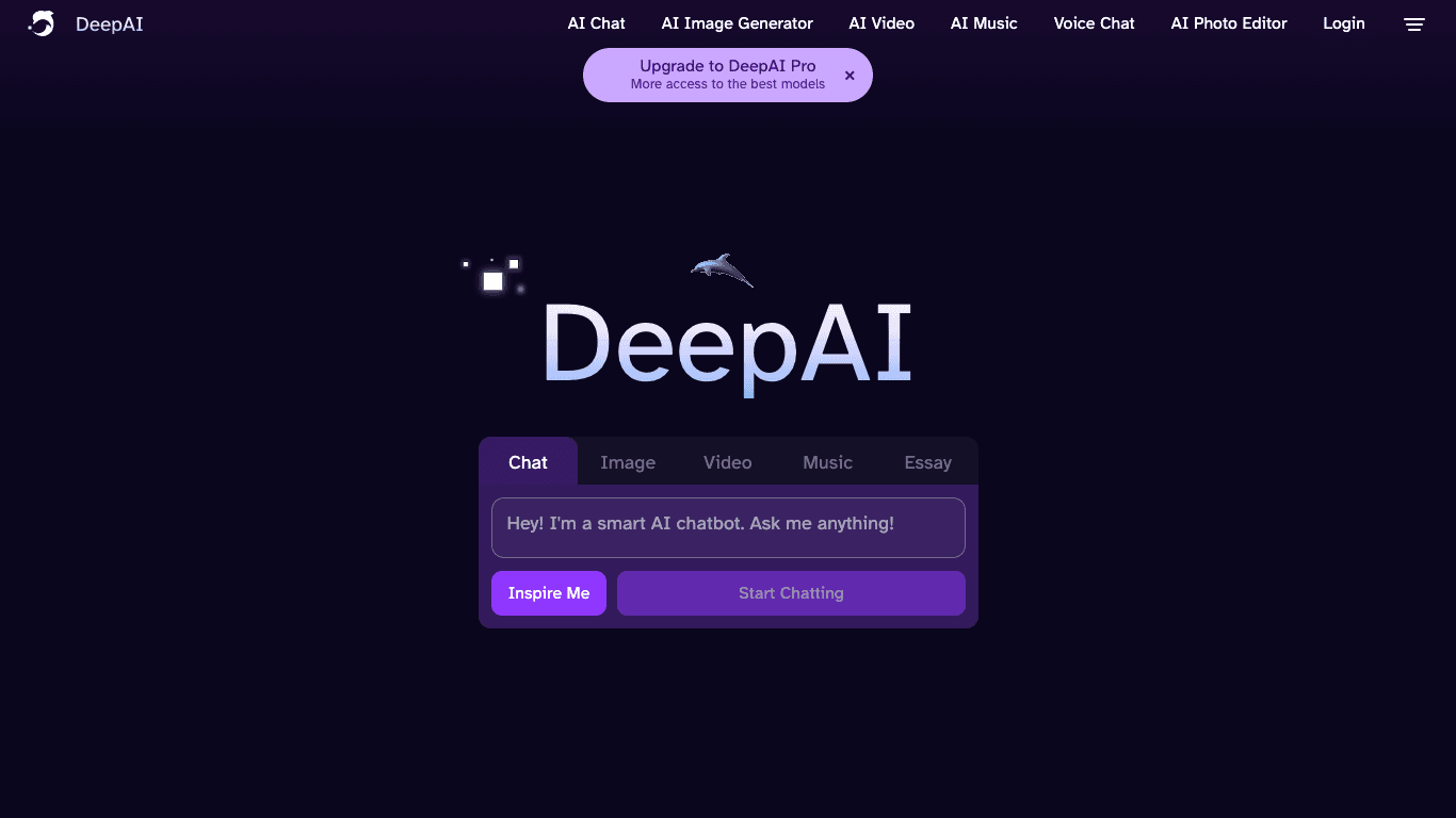 DeepAI Chat: تجربة المستخدم والأعمال الممكن القيام بها